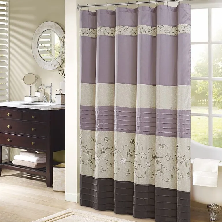 Madison Park Belle Embroidered Shower Curtain
