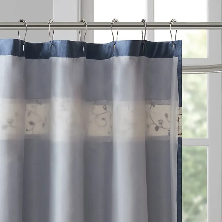Madison Park Belle Embroidered Shower Curtain
