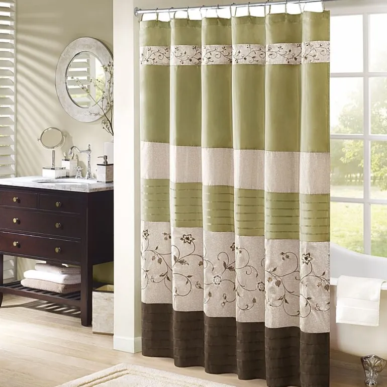 Madison Park Belle Embroidered Shower Curtain