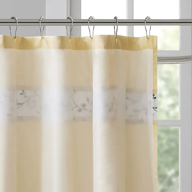 Madison Park Belle Embroidered Shower Curtain