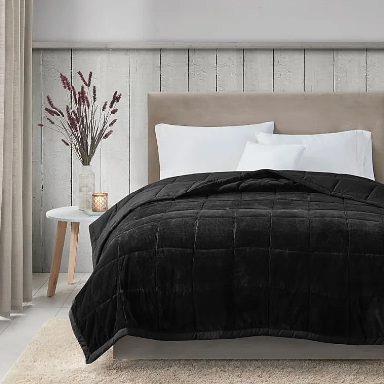Madison Park Campbell Reversible Plush To Microfiber Temperature Regulating Down Alternative Blanket