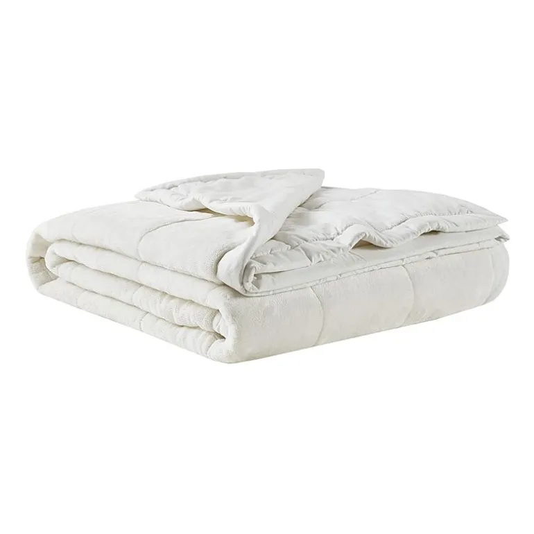 Madison Park Campbell Reversible Plush To Microfiber Temperature Regulating Down Alternative Blanket