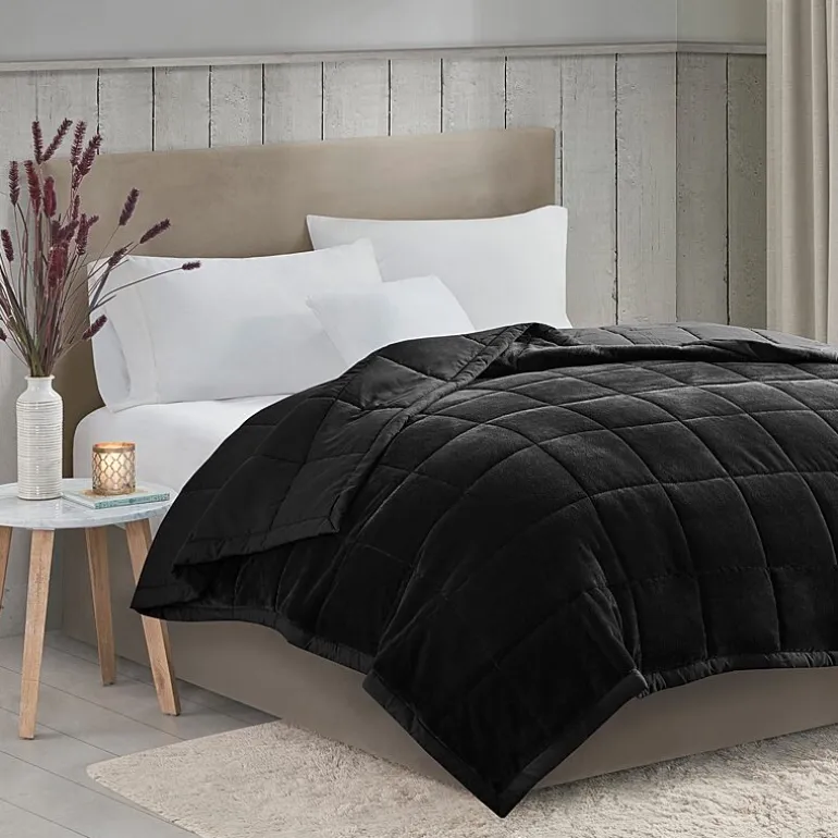 Madison Park Campbell Reversible Plush To Microfiber Temperature Regulating Down Alternative Blanket