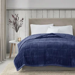 Madison Park Campbell Reversible Plush To Microfiber Temperature Regulating Down Alternative Blanket