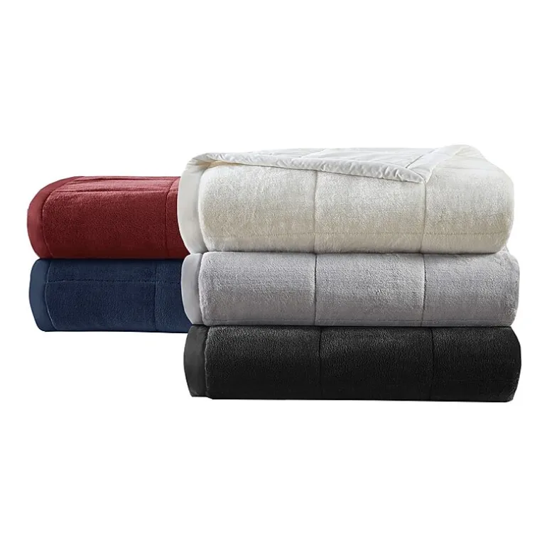 Madison Park Campbell Reversible Plush To Microfiber Temperature Regulating Down Alternative Blanket