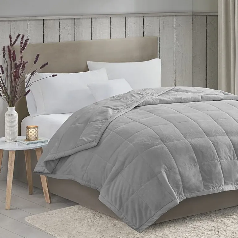 Madison Park Campbell Reversible Plush To Microfiber Temperature Regulating Down Alternative Blanket