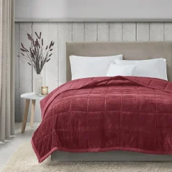 Madison Park Campbell Reversible Plush To Microfiber Temperature Regulating Down Alternative Blanket
