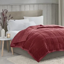 Madison Park Campbell Reversible Plush To Microfiber Temperature Regulating Down Alternative Blanket