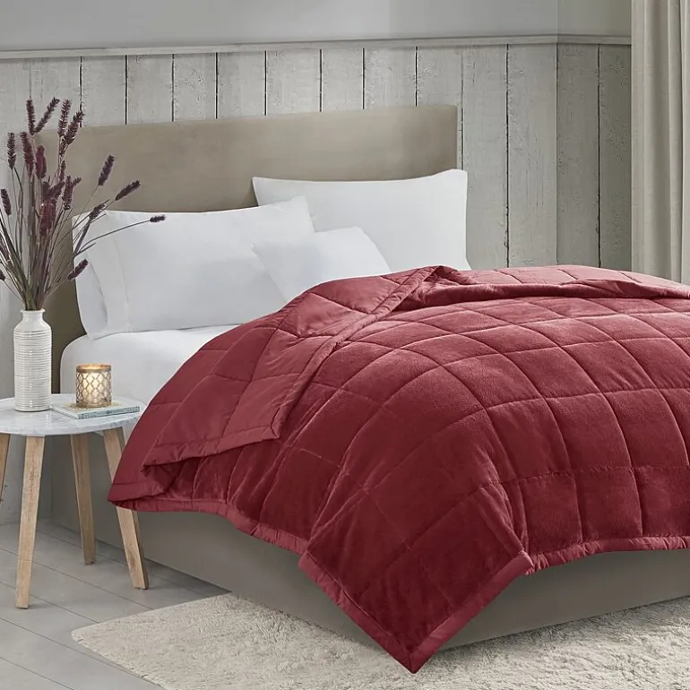 Madison Park Campbell Reversible Plush To Microfiber Temperature Regulating Down Alternative Blanket
