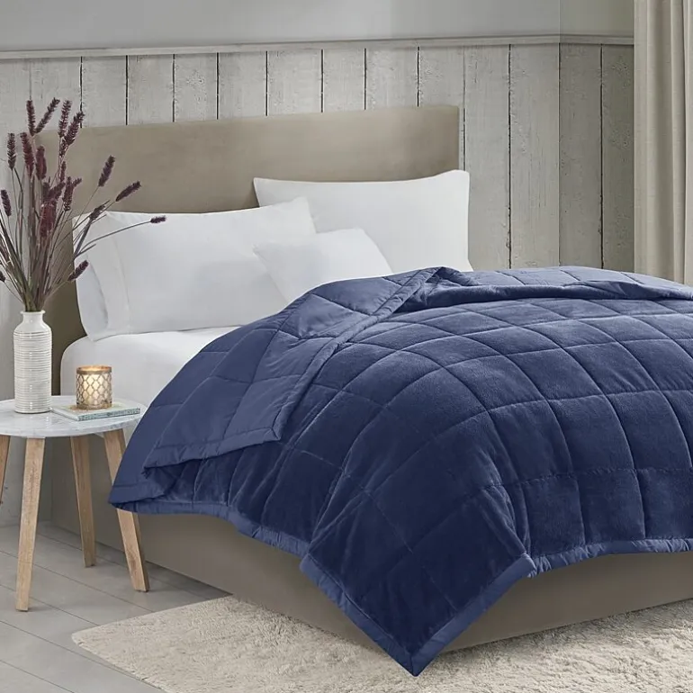 Madison Park Campbell Reversible Plush To Microfiber Temperature Regulating Down Alternative Blanket