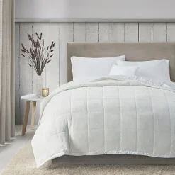 Madison Park Campbell Reversible Plush To Microfiber Temperature Regulating Down Alternative Blanket