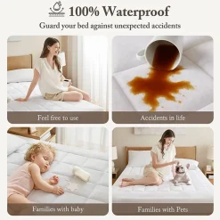 Madison Park Cloud Soft Plush Waterproof Quilted Mattress Pad