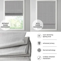 Madison Park Colm Energy Saving Cordless Room Darkening Roman Shade