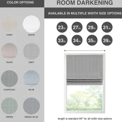 Madison Park Colm Energy Saving Cordless Room Darkening Roman Shade