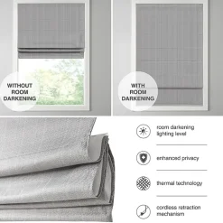 Madison Park Colm Energy Saving Cordless Room Darkening Roman Shade