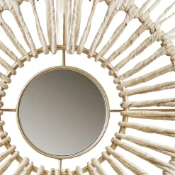 Madison Park Ella Round Natural Fiber And Mirror 3-pc. Wall Art Set