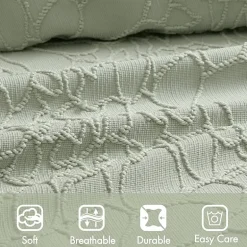 Madison Park Esme Floral Tufting Chenille 3-pc. Easy Care Bedspread Set