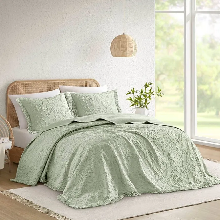 Madison Park Esme Floral Tufting Chenille 3-pc. Easy Care Bedspread Set