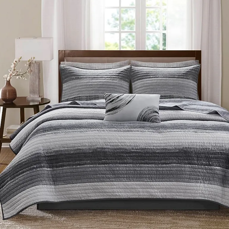 Madison Park Essentials Barret Quilt Set with Cotton Bed Sheets