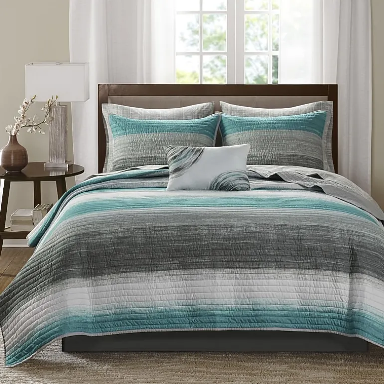 Madison Park Essentials Barret Quilt Set with Cotton Bed Sheets