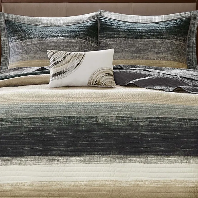Madison Park Essentials Barret Quilt Set with Cotton Bed Sheets