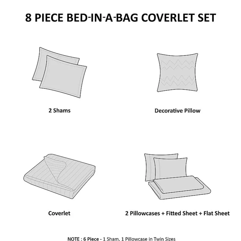 Madison Park Essentials Barret Quilt Set with Cotton Bed Sheets