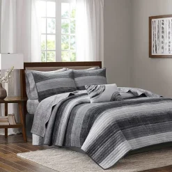 Madison Park Essentials Barret Quilt Set with Cotton Bed Sheets