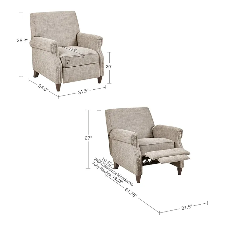 Madison Park Evanston Roll-Arm Recliner