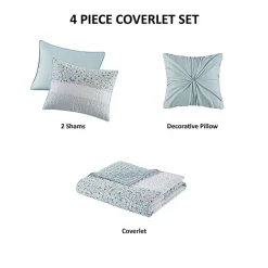 Madison Park Evian Seersucker 4-pc. Hypoallergenic Quilt Set