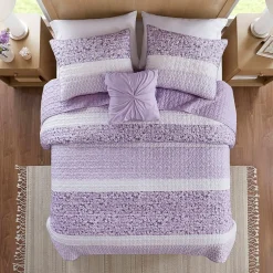 Madison Park Evian Seersucker 4-pc. Hypoallergenic Quilt Set