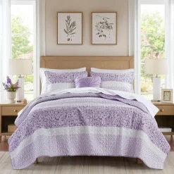 Madison Park Evian Seersucker 4-pc. Hypoallergenic Quilt Set