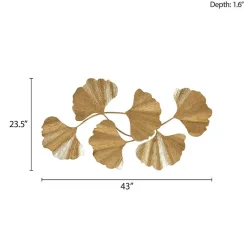 Madison Park Faye Gold Foil Ginkgo Leaf Metal Wall Art
