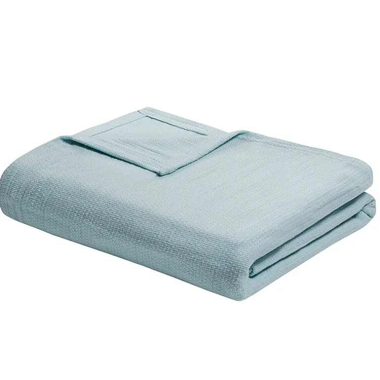 Madison Park Freshspun Basketweave 100% Cotton Blanket