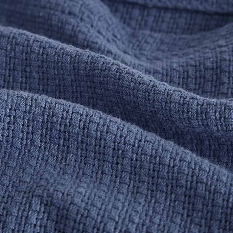 Madison Park Freshspun Basketweave 100% Cotton Blanket