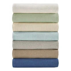Madison Park Freshspun Basketweave 100% Cotton Blanket