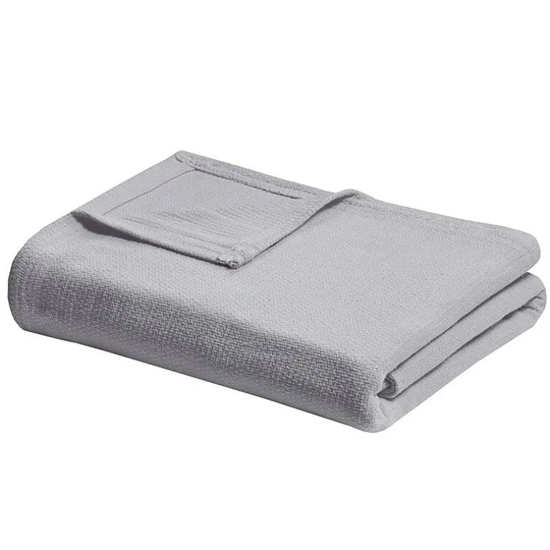 Madison Park Freshspun Basketweave 100% Cotton Blanket