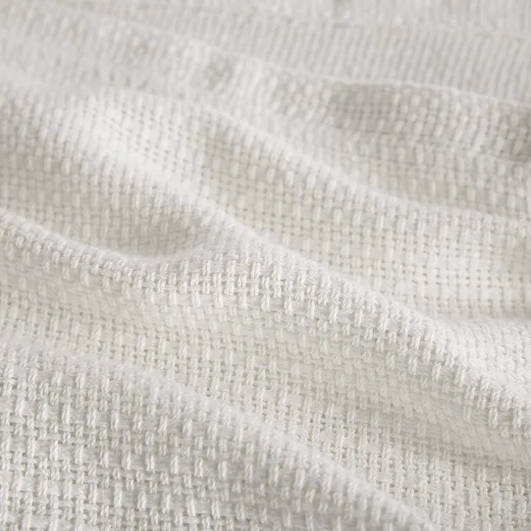 Madison Park Freshspun Basketweave 100% Cotton Blanket
