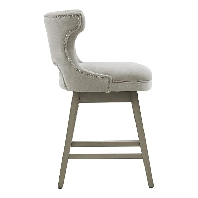 Madison Park Janet Counter Height Upholstered Swivel Bar Stool