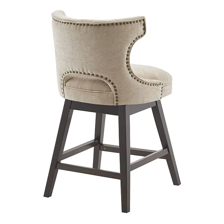 Madison Park Janet Counter Height Upholstered Swivel Bar Stool