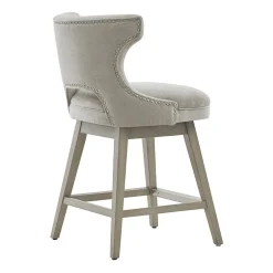 Madison Park Janet Counter Height Upholstered Swivel Bar Stool