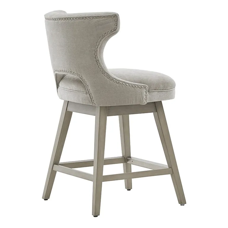 Madison Park Janet Counter Height Upholstered Swivel Bar Stool