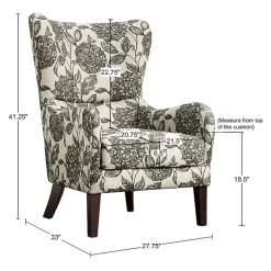 Madison Park Leda Winged-Arm Accent Chair