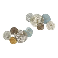 Madison Park Lenzie Lily Pad Leaves Metal 2-pc. Wall Art Set