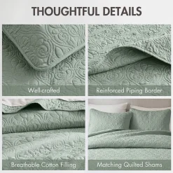 Madison Park Mansfield Antimicrobial Treated Reversible Quilt Set