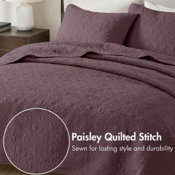 Madison Park Mansfield Antimicrobial Treated Reversible Quilt Set