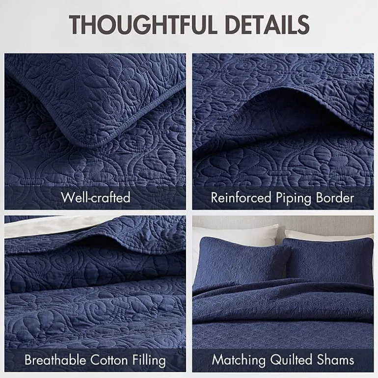 Madison Park Mansfield Antimicrobial Treated Reversible Quilt Set