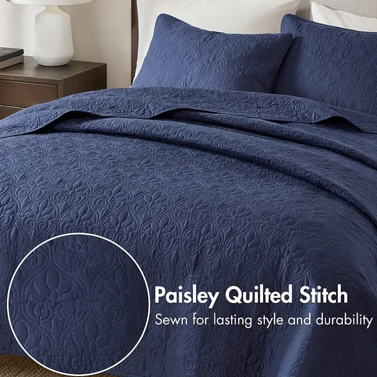 Madison Park Mansfield Antimicrobial Treated Reversible Quilt Set