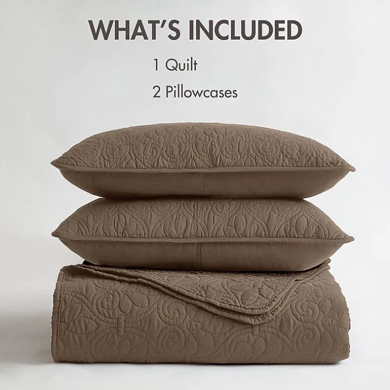 Madison Park Mansfield Antimicrobial Treated Reversible Quilt Set