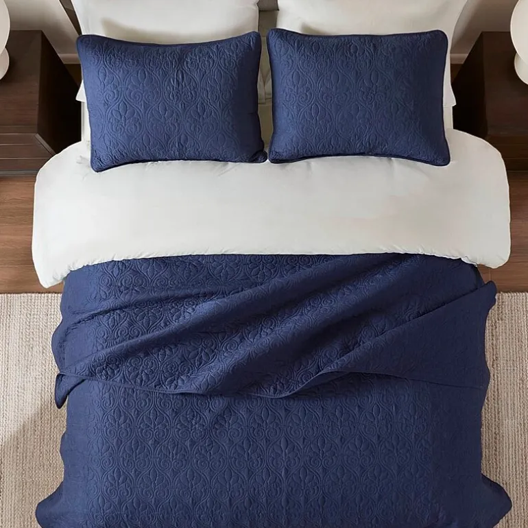 Madison Park Mansfield Antimicrobial Treated Reversible Quilt Set