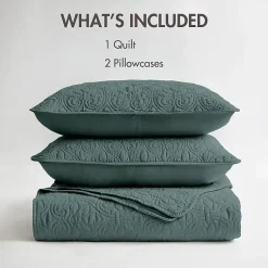 Madison Park Mansfield Antimicrobial Treated Reversible Quilt Set